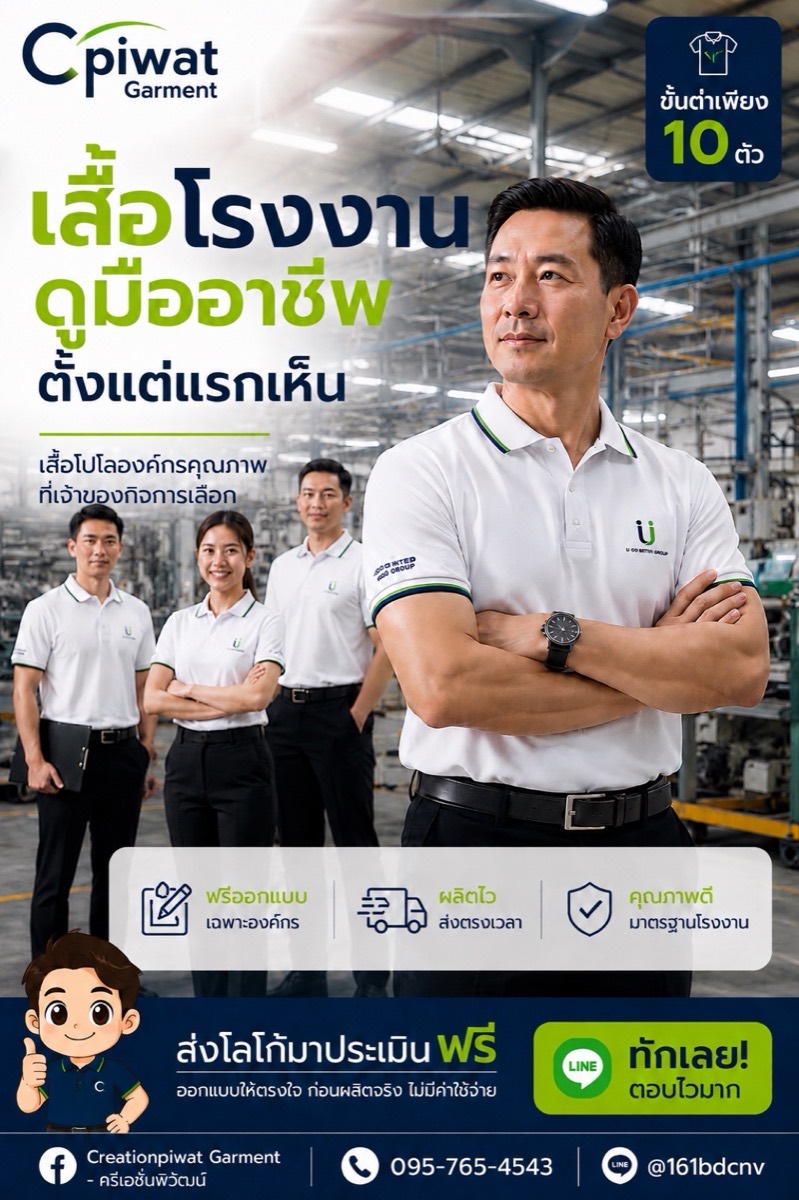 เสื้อโรงงาน ดูมืออาชีพตั้งแต่แรกเห็น